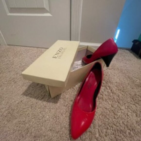Enzo Anginolini Red Heels Size 5M - Picture 1 of 2